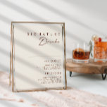 Poster SIGNE DE BOISSONS NATURELLES SimpLES DÉsert<br><div class="desc">Ce panneau de boissons signature Simple Desert Natural White est exactement ce que vous cherchez pour compléter votre mariage boho rustique moderne. Idéal pour une ambiance occidentale minimaliste vintage ou une ambiance bohème automnale rétro. Le script minimal de cannelle foncée apparaît vraiment avec cet arrière - plan d'automne. Vous pouvez...</div>