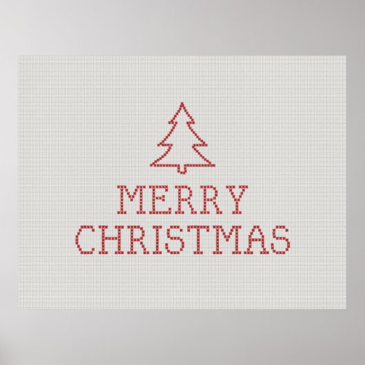 Poster Signe de broderie de Noël joyeux (Devant)