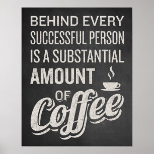 Poster Signe de café. Décor de café. Dire drôle de ca