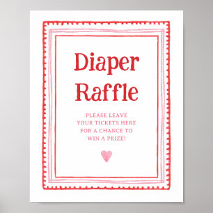 Poster Signe de calotte rose et rouge du coeur