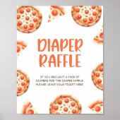 Poster Signe de carafe Baby shower de pizza (Devant)