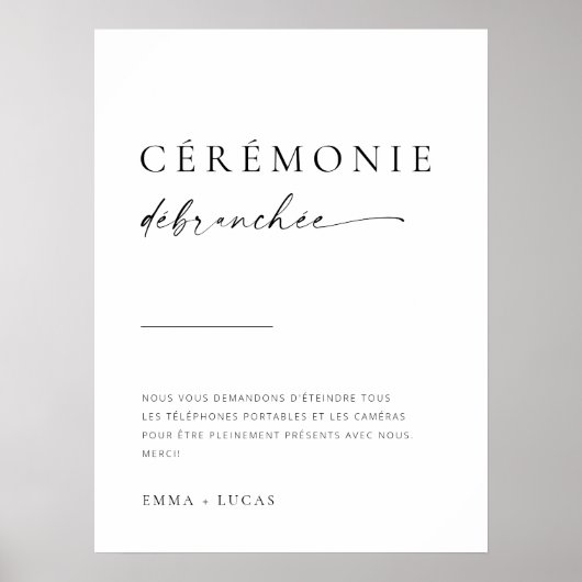 Poster Signe de cérémonie de débranchement de script mode (Devant)