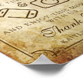 Poster Signe de cérémonie de mariage vintage débranché (Coin)