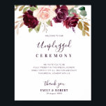 Poster signe de cérémonie débranché fleurs pourpres prune<br><div class="desc">Un design floral avec belle plum de fleurs violettes mariage signe de cérémonie débranché. Le texte et les couleurs de cette affiche peuvent être modifiés.</div>