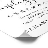 Poster Signe de cérémonie Mariage rose rustique (Coin)