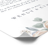 Poster Signe de cérémonie simple Rustique floral débranch (Coin)