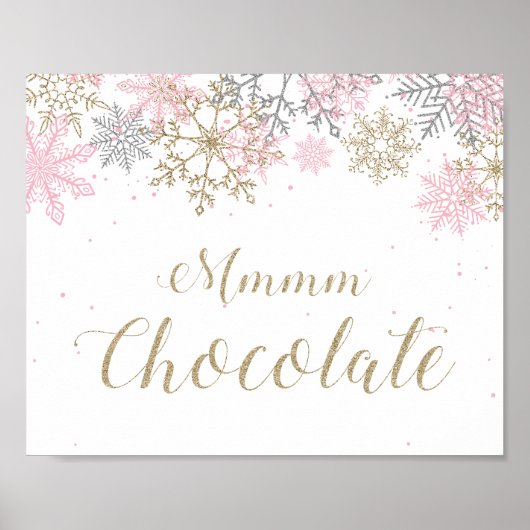 Poster Signe de chocolat Mmmm Onederland d'hiver (Devant)