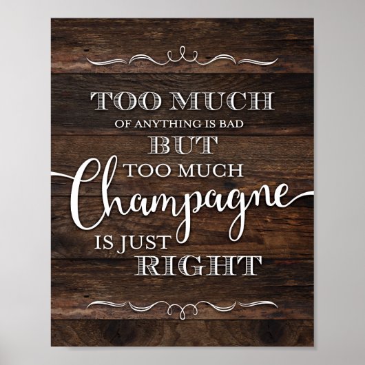 Poster SIGNE DE CITATION CHAMPAGNE Rustique (Devant)