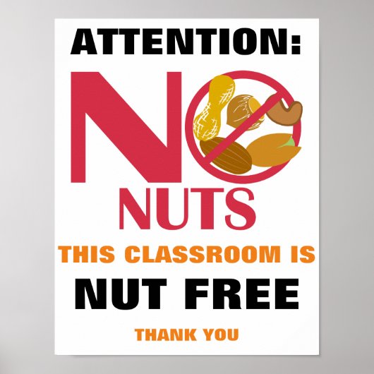 Poster Signe de classe gratuite Nut pour l'école ou la ga (Devant)