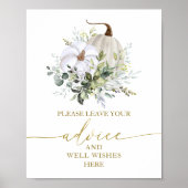 Poster Signe de conseils et de vœux pour une mariée d'aut (Devant)