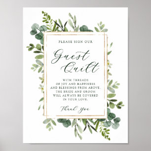 Poster Signe de courtepointe Mariage de verdure botanique
