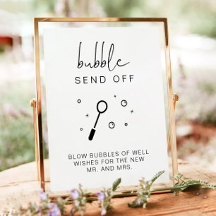 Poster Signe de départ de mariage minimaliste Adella à bu