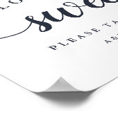 Poster SIGNE DE DÉSERT DE Mariage DE Calligraphie Marine (Coin)