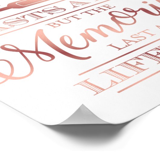 Poster SIGNE DE DEVIS HANGOVER Rose Chic Imprimer (Coin)