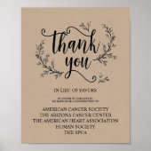 Poster Signe de don ou de contribution du Mariage Rustic  (Devant)