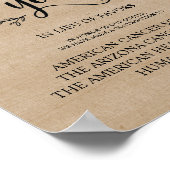 Poster Signe de don ou de contribution du Mariage Rustic  (Coin)