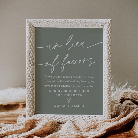 Poster SIGNE DE Dons Mariage À La Place Des Faveurs