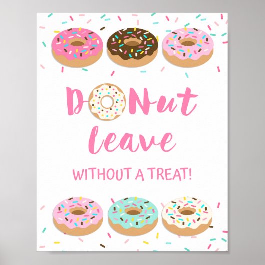 Poster Signe de Donut Leave sans traitement de Donut rose (Devant)