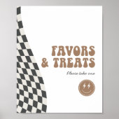 Poster Signe de faveur À damiers rétro du Cool Rad Dude B (Devant)