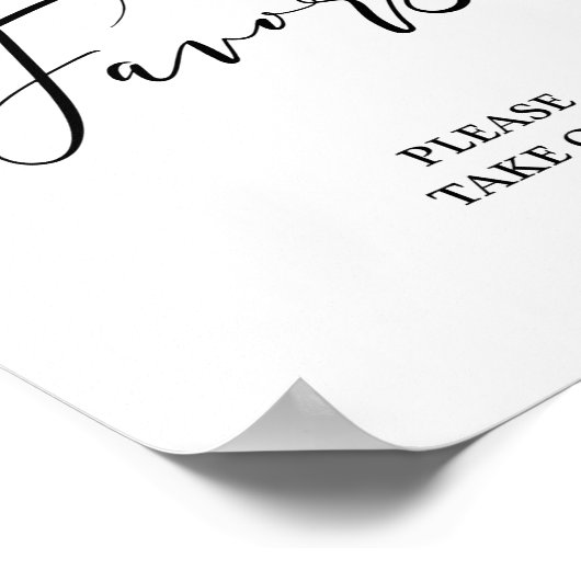 Poster Signe de faveur feuille d'olive verdure mariage (Coin)