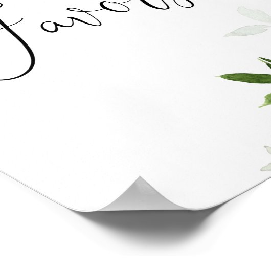 Poster Signe de faveurs à feuillage persistant. Baby show (Coin)