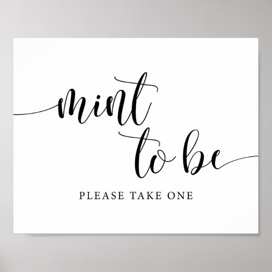 Poster Signe de Faveurs de Mariage Rustique Menthe À Être (Devant)