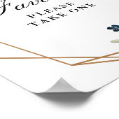 Poster signe de faveurs florales bleu clair marine (Coin)