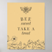 Poster Signe de faveurs Gold Bee Sucré Prenez une friandi (Devant)