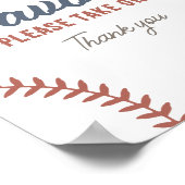 Poster Signe de fête d'anniversaire de baseball (Coin)