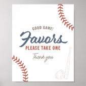 Poster Signe de fête d'anniversaire de baseball (Devant)