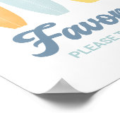 Poster Signe de fête d'anniversaire de surf (Coin)