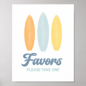 Poster Signe de fête d'anniversaire de surf (Devant)