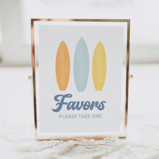 Poster Signe de fête d'anniversaire de surf