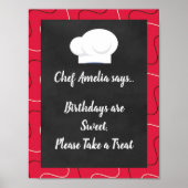 Poster SIGNE DE FÊTE D'ANNIVERSAIRE DU Chef cuisine (Devant)