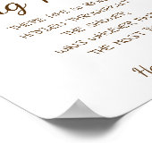 Poster Signe de Fête des mariées Fleurs Marsala Chasse An (Coin)