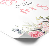 Poster Signe de Fête des mariées florale de baisers (Coin)