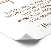 Poster Signe de Fête des mariées florale rose (Coin)