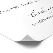 Poster Signe de Fête des mariées noir et blanc Faveurs (Coin)