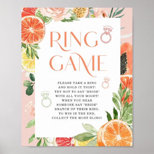 Poster Signe de Fête des mariées Tropical Citrus (Devant)