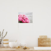 Poster signe de fleurs de ranunculus rose (Cuisine)