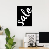 Poster Signe de grande vente, 18x24 Vente noir et blanc (Bureau à domicile)