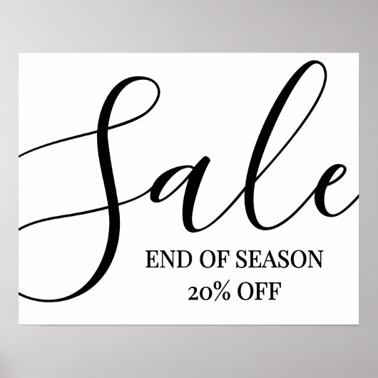Poster Signe de grande vente, Signe de fin de saison, 20% (Devant)