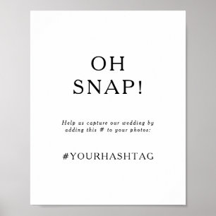 Poster Signe de Hashtag minimaliste Oh Snap Mariage class