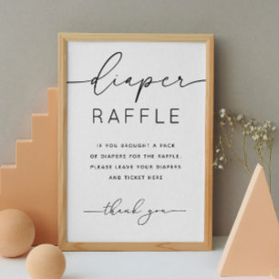 Poster Signe de jauge de couches. Jeu de baby shower mini