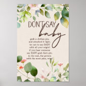 Poster SIGNE DE JEU Baby shower Animaux de forêt (Devant)