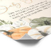 Poster SIGNE DE JEU DE Baby shower citrouille (Coin)