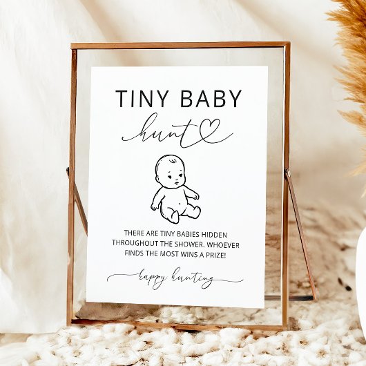 Poster Signe de jeu de chasse au bébé miniature pour une