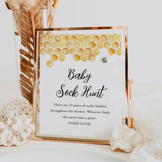 Poster SIGNE DE JEU DE CHASSE Baby shower CALLA Baby Sock