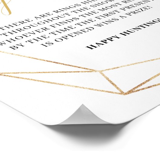 Poster Signe de jeu de chasse en or eucalyptus vert (Coin)