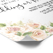 Poster Signe de jeu de douche de mariée Floral Rose Cloth (Coin)